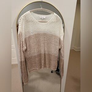 Bella Dahl Cream and Tan Knit Sweater